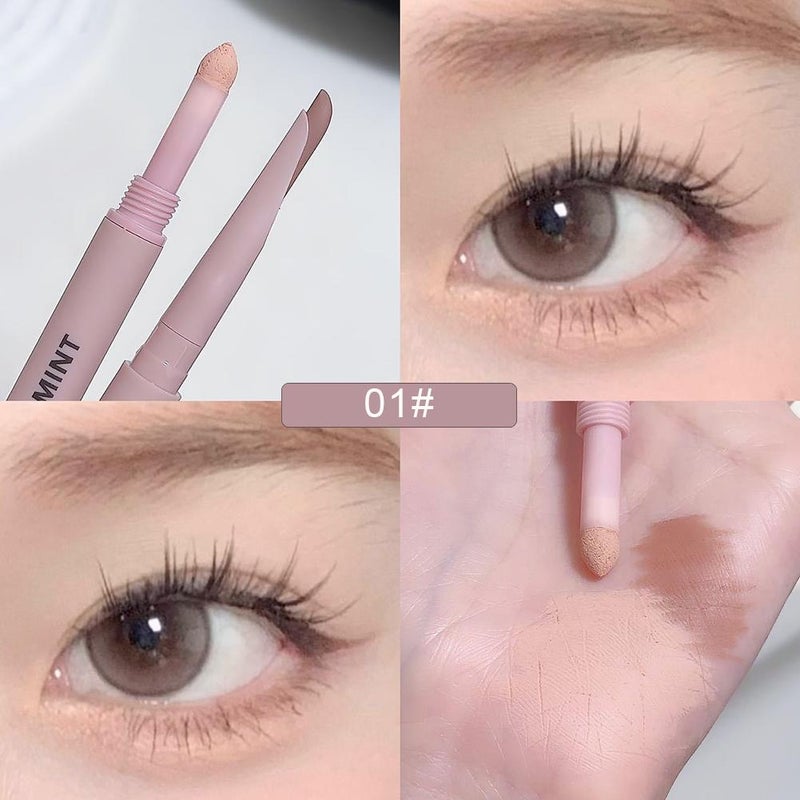 SWEET MINT Crescent Moon Double-Ended Under-Eye Pen: 2-in-1 Waterproof and Sweatproof Under-Eye Pen for Applying Shadows, Highlighting, and Brightening.